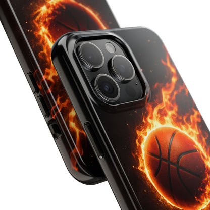 Flaming Basketball Tough Case - Fire Ball Sports Cover for iPhone & Samsung
