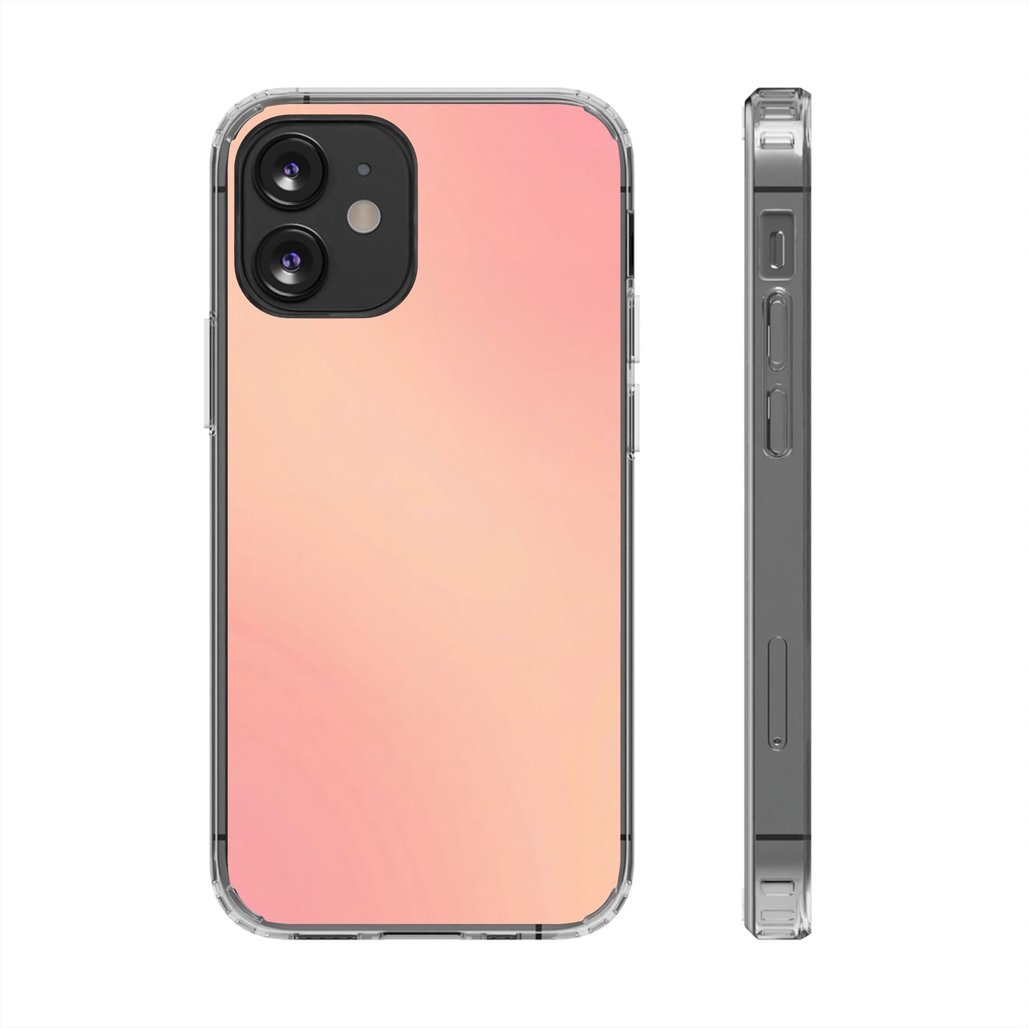 Soft Peach Aura Clear Case - MagSafe Compatible Blush Gradient Cover