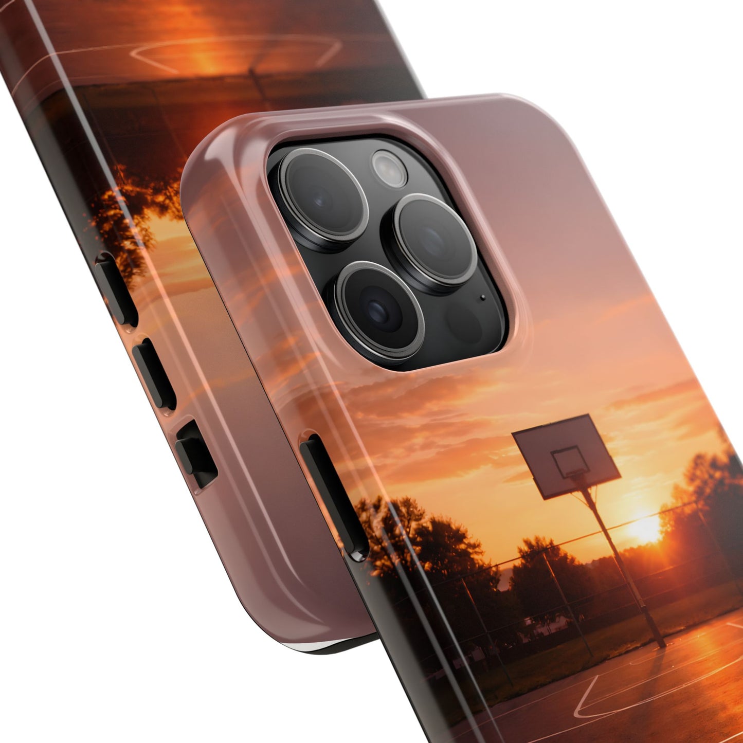 Golden Hour Basketball Court Tough Case - Urban Sunset Cover for iPhone & Samsung