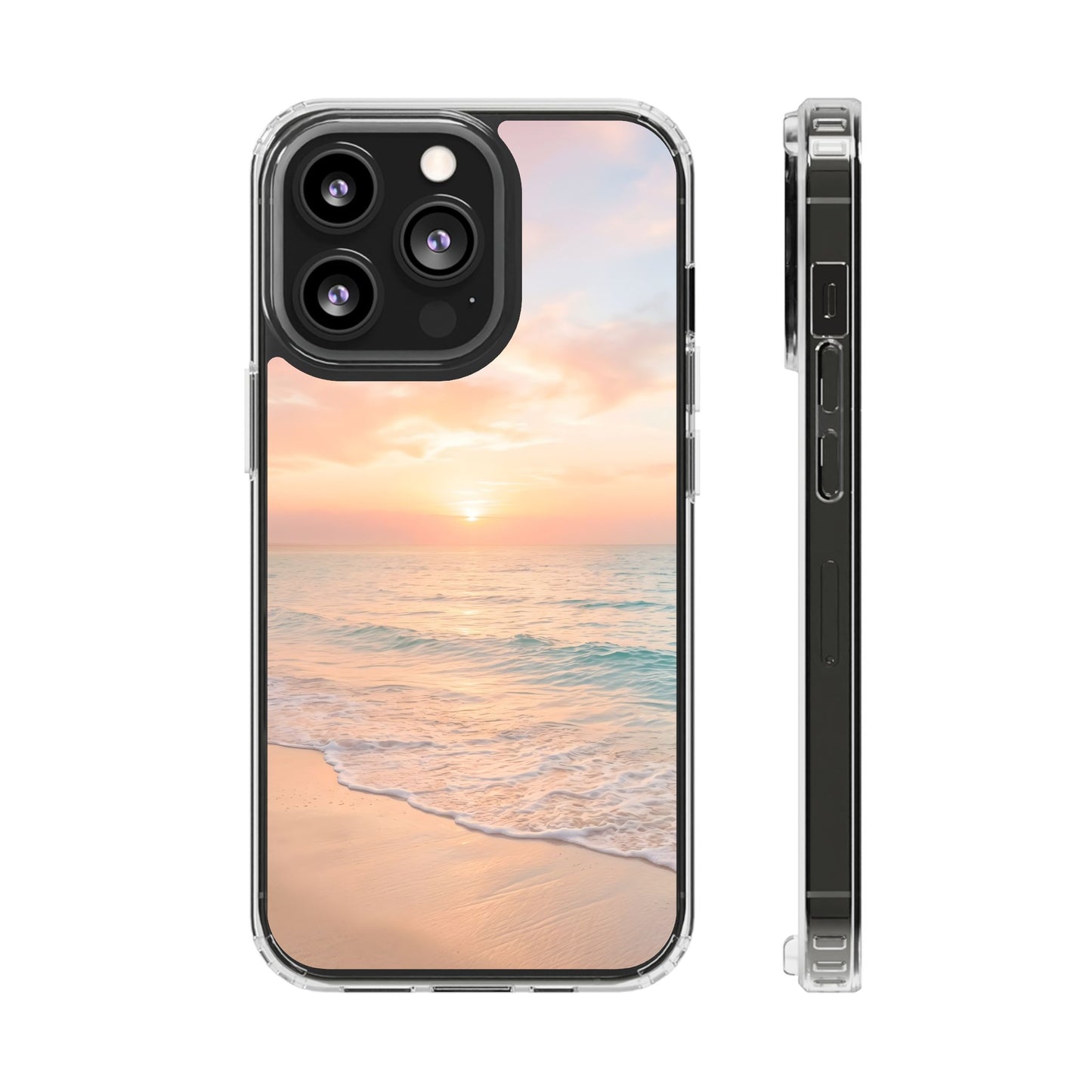 Serene Coastal Sunset Clear Case - MagSafe Compatible Beach Cover