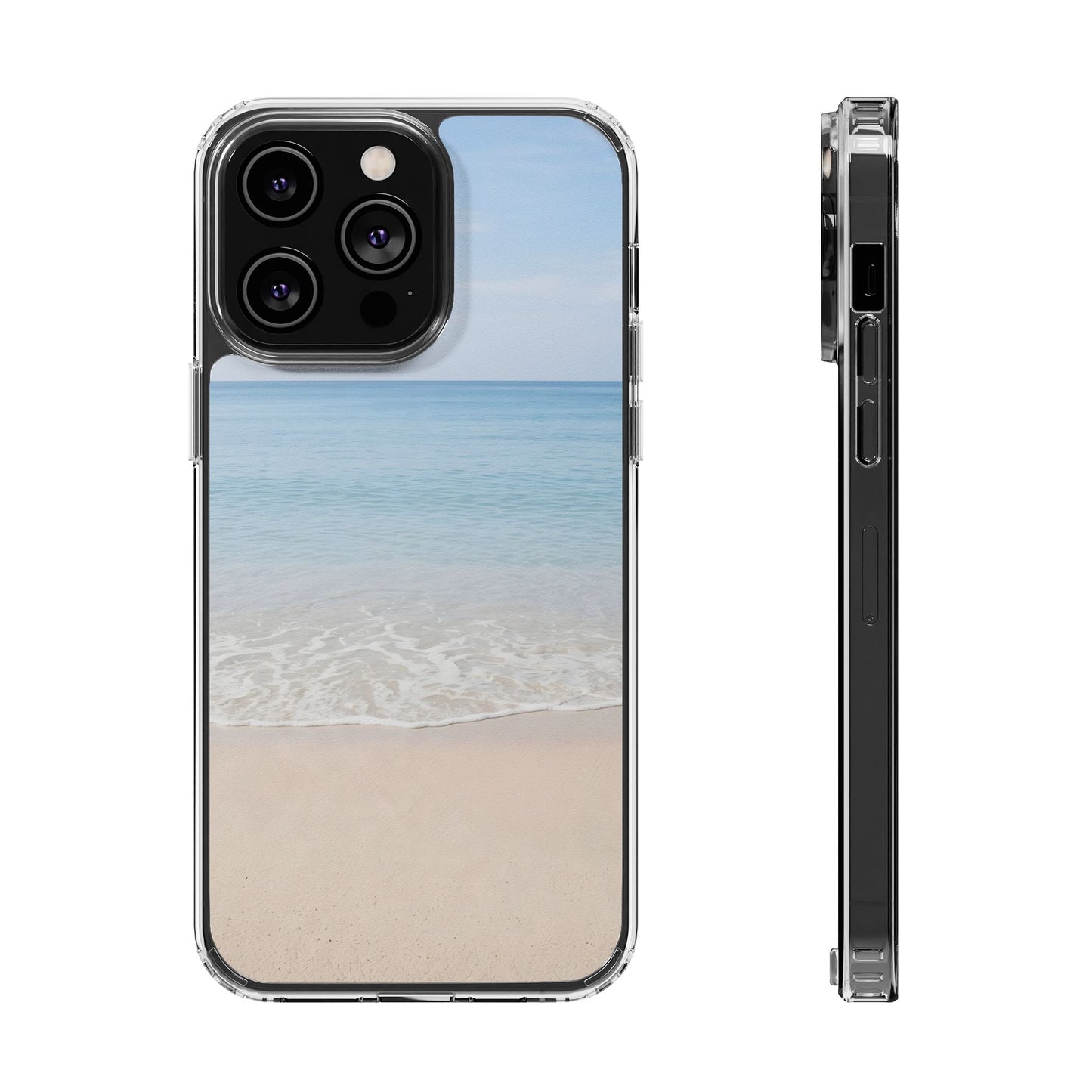 Serene Beach Landscape Clear Case - MagSafe Compatible Coastal Cover