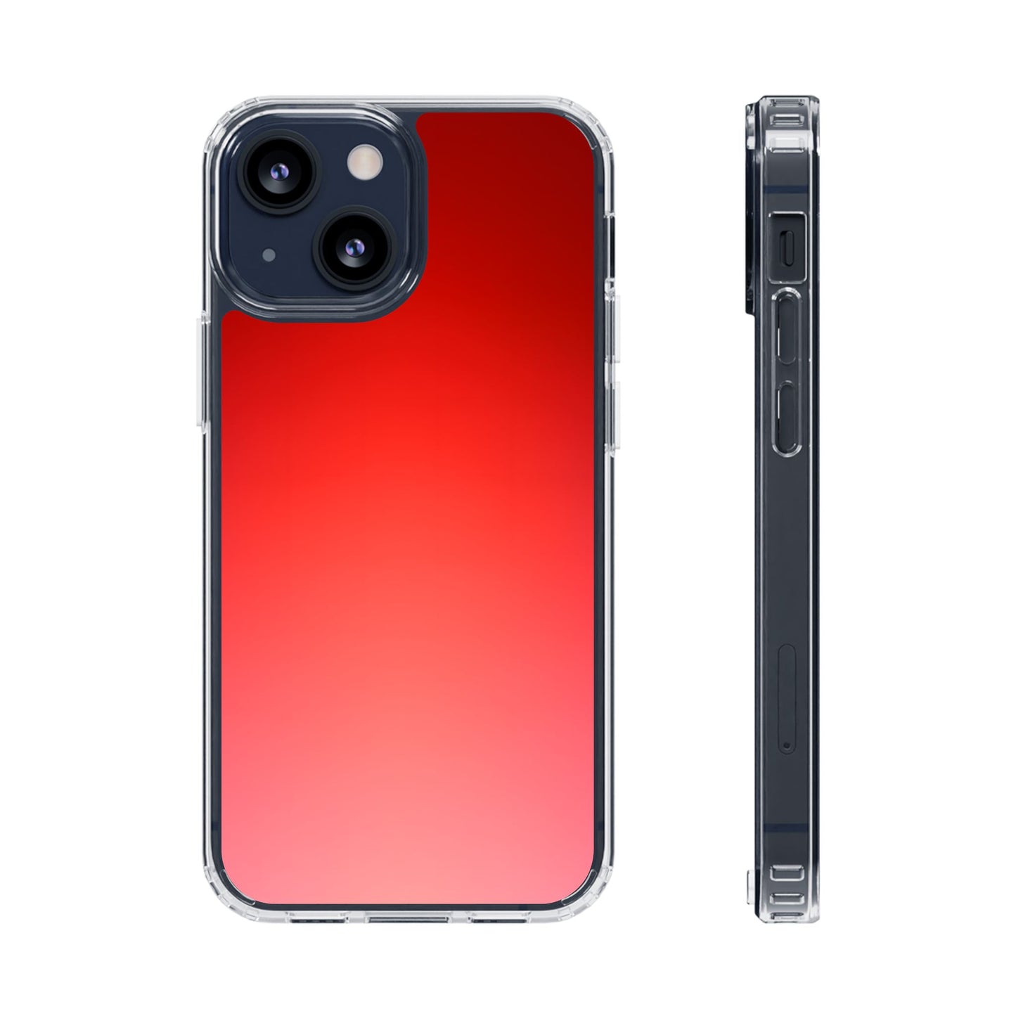 Vibrant Cherry Aura Clear Case - MagSafe Compatible Red Gradient Cover
