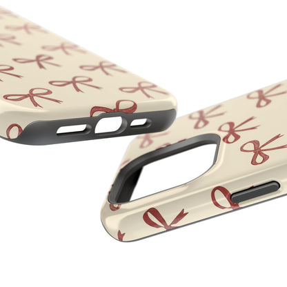 Burgundy Bows Coquette Magnetic Tough Case