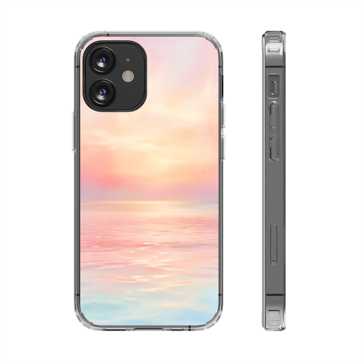 Pastel Coastal Sunrise Clear Case - MagSafe Compatible Ethereal Cover