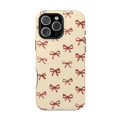 Burgundy Bows Coquette Magnetic Tough Case