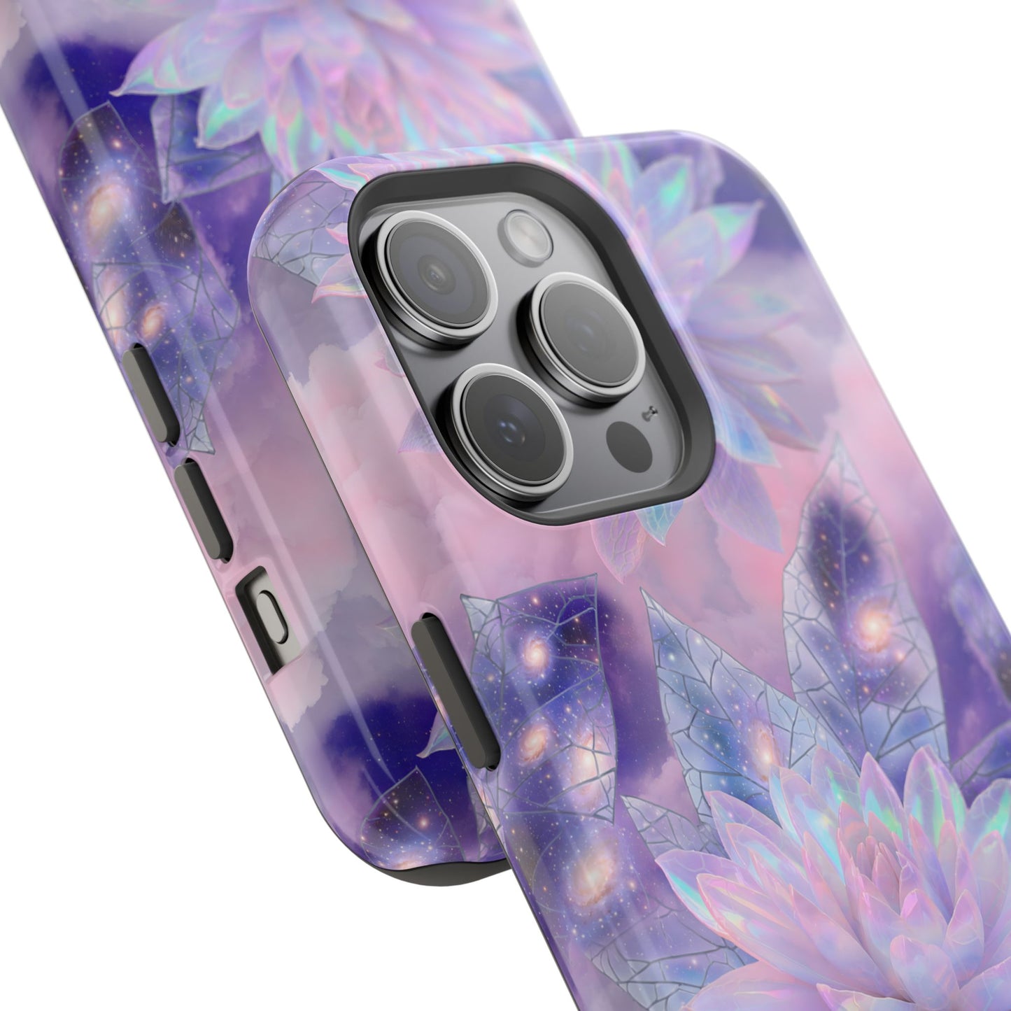 Ethereal Aura: Cosmic Iridescent Lotus MagSafe Case