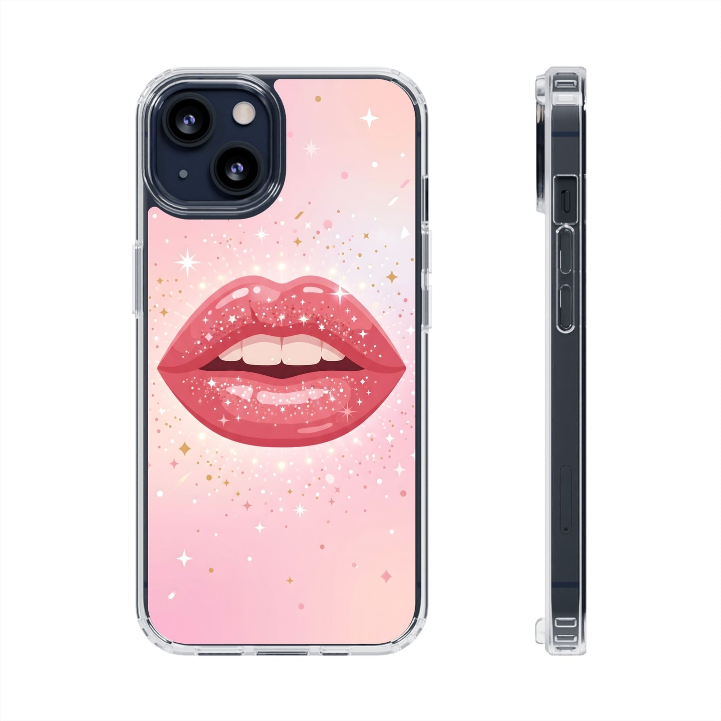 Glitter Lip Gloss Clear Case - MagSafe Compatible Y2K Aesthetic