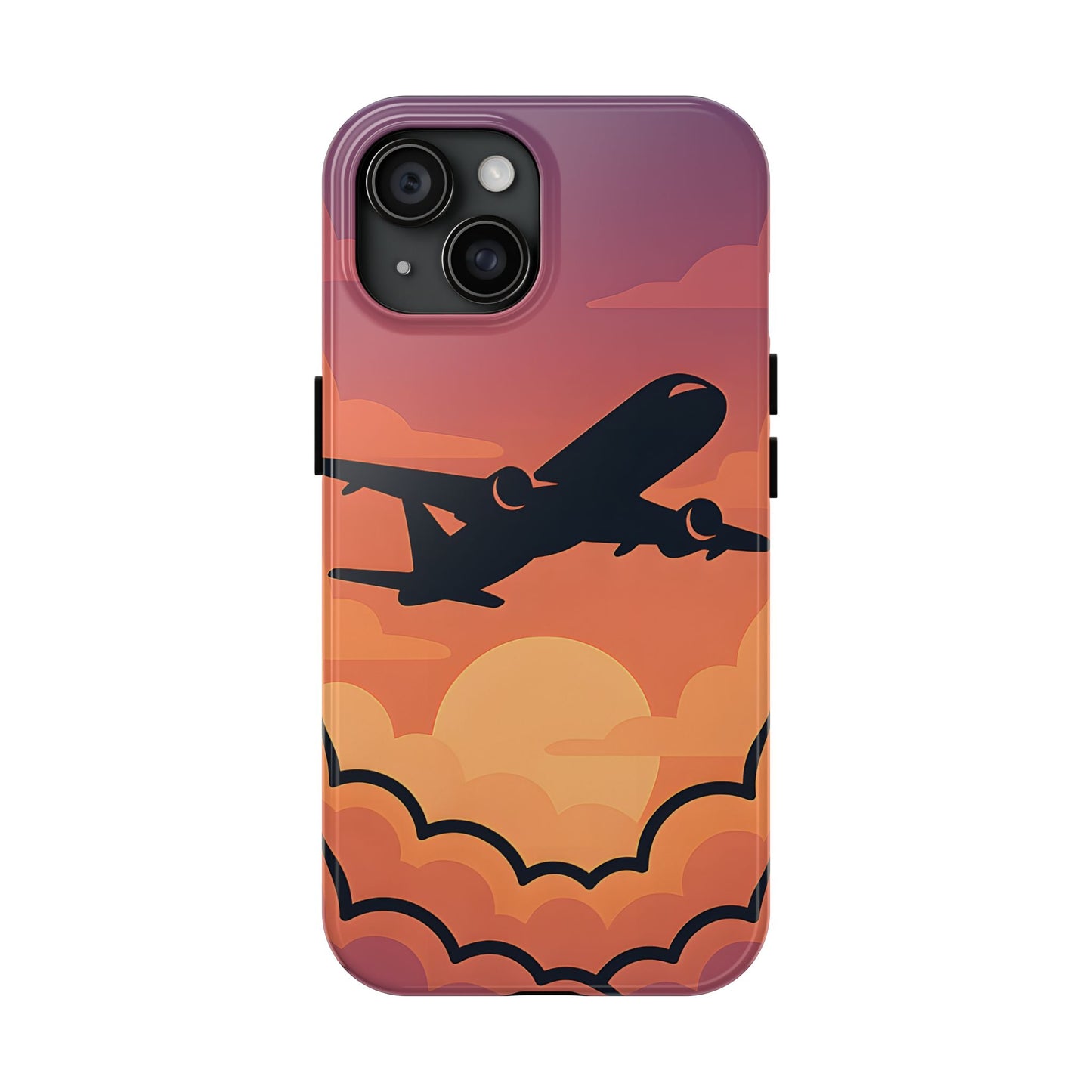 Sunset Flight Tough Case - Minimalist Aviation Aesthetic Travel Cover