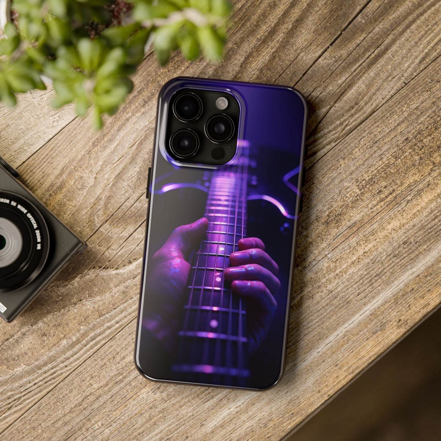 Neon Electric Guitar Tough Case - Purple Stage POV Cover for iPhone & Samsung