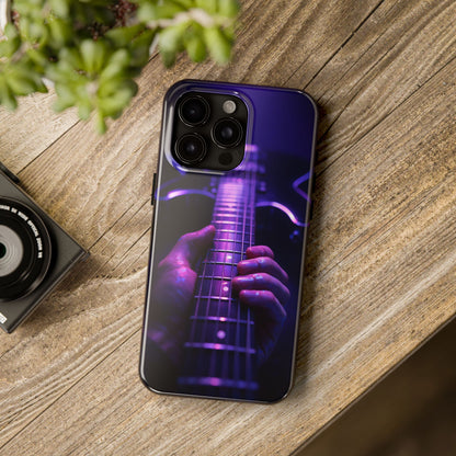 Neon Electric Guitar Tough Case - Purple Stage POV Cover for iPhone & Samsung