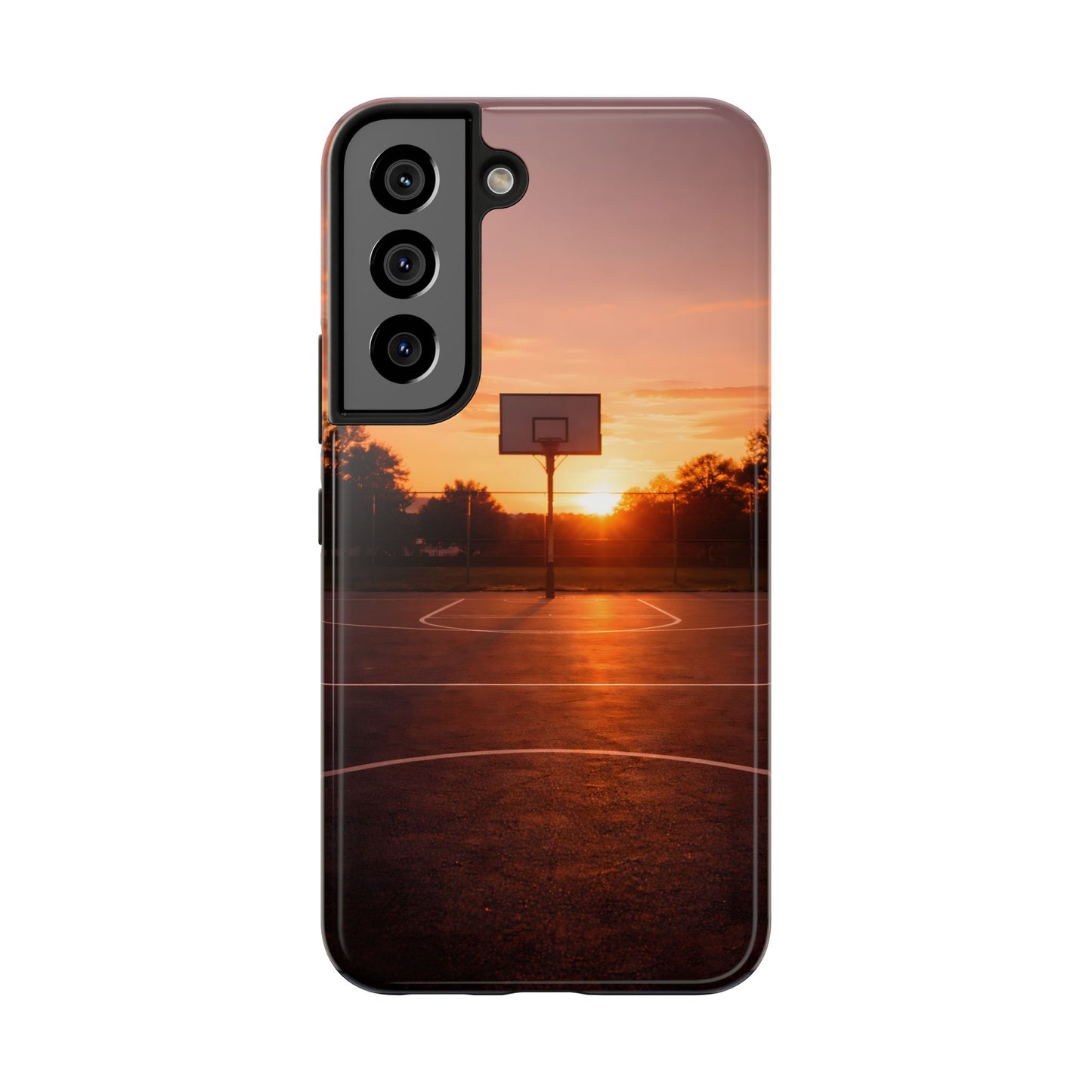 Golden Hour Basketball Court Tough Case - Urban Sunset Cover for iPhone & Samsung