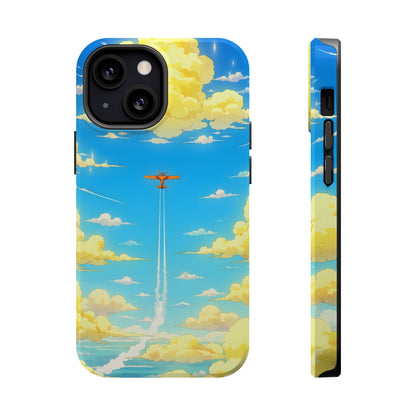 Cinematic Flight: Vintage Airplane Anime Sky MagSafe Case