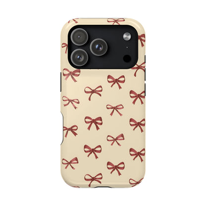 Burgundy Bows Coquette Magnetic Tough Case
