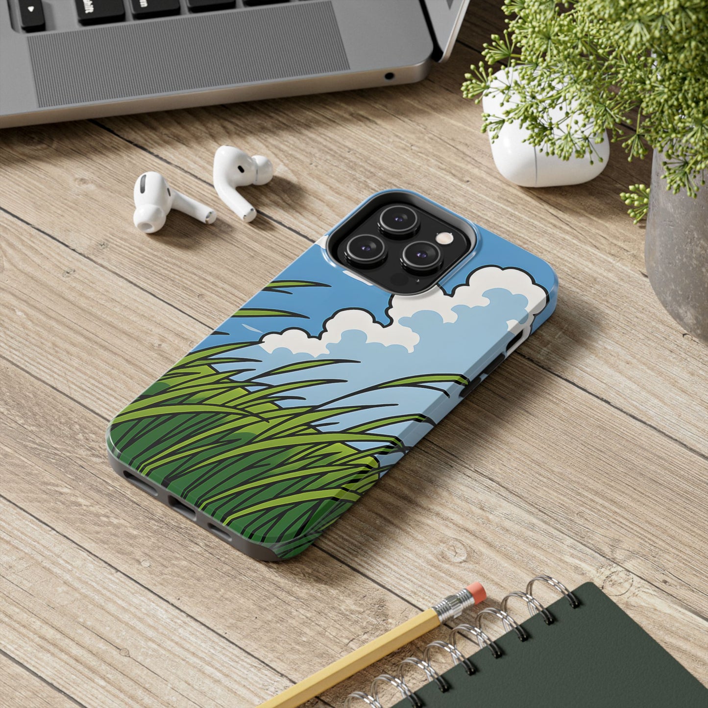 Breezy Meadow Tough Case - Blue Sky & Summer Grass Aesthetic Cover