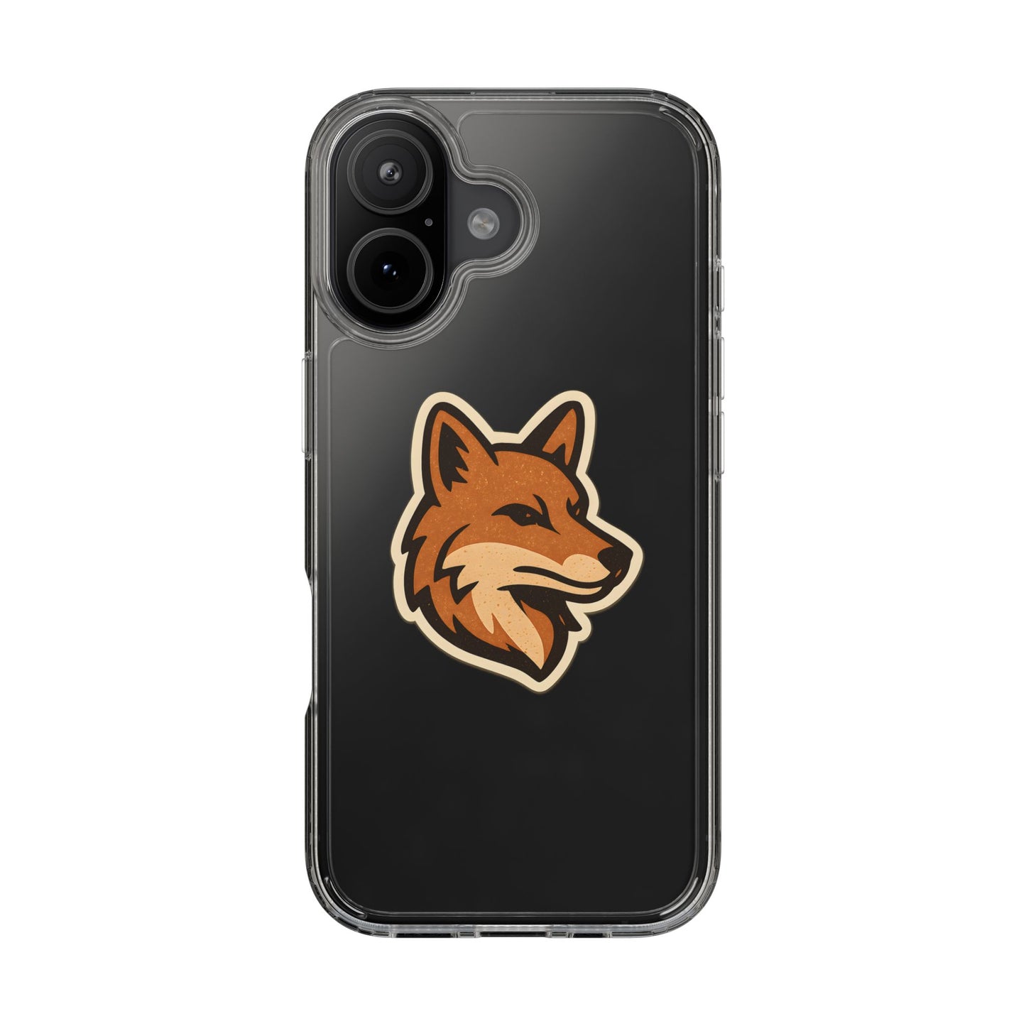 Clear Fox Emblem Phone Case - Vintage Wildlife Sticker Transparent Cover