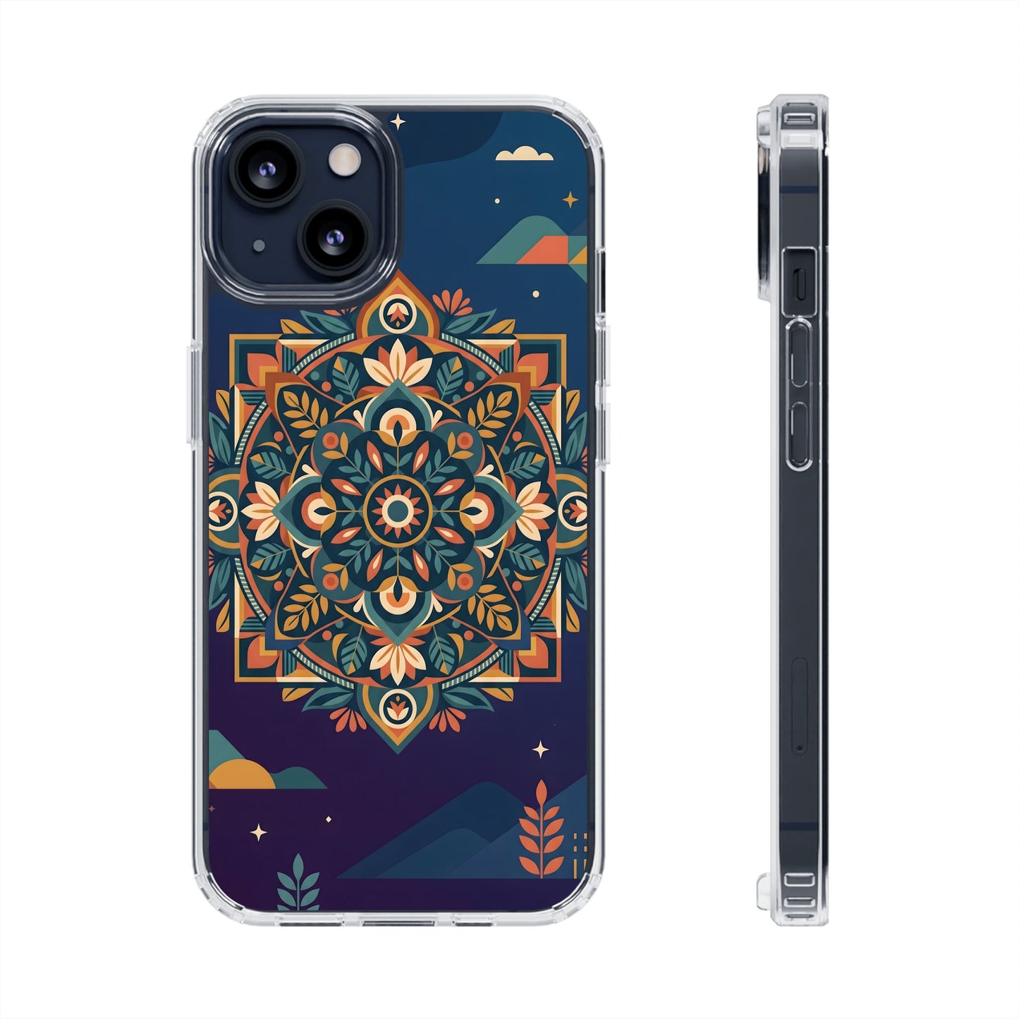 Mystic Desert Mandala Clear Case - MagSafe Compatible Boho Cover