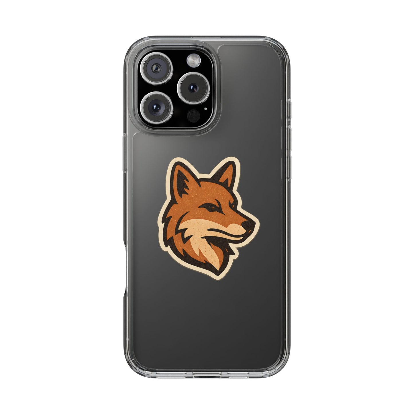 Clear Fox Emblem Phone Case - Vintage Wildlife Sticker Transparent Cover