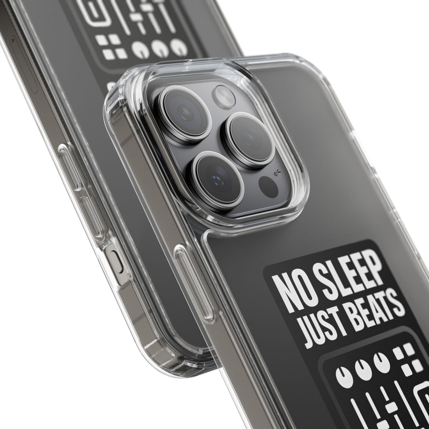 Clear "No Sleep Just Beats" Case - Minimalist DJ & Producer Transparent Cover
