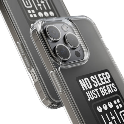Clear "No Sleep Just Beats" Case - Minimalist DJ & Producer Transparent Cover