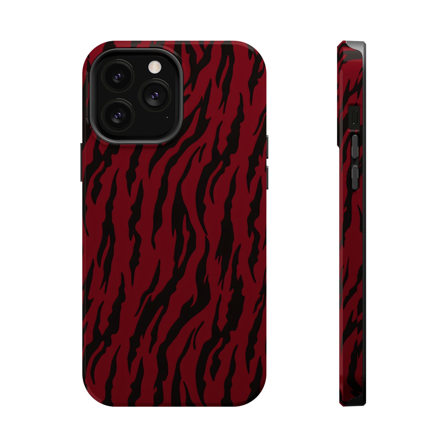 Crimson Instinct: Bold Red Tiger Print MagSafe Case