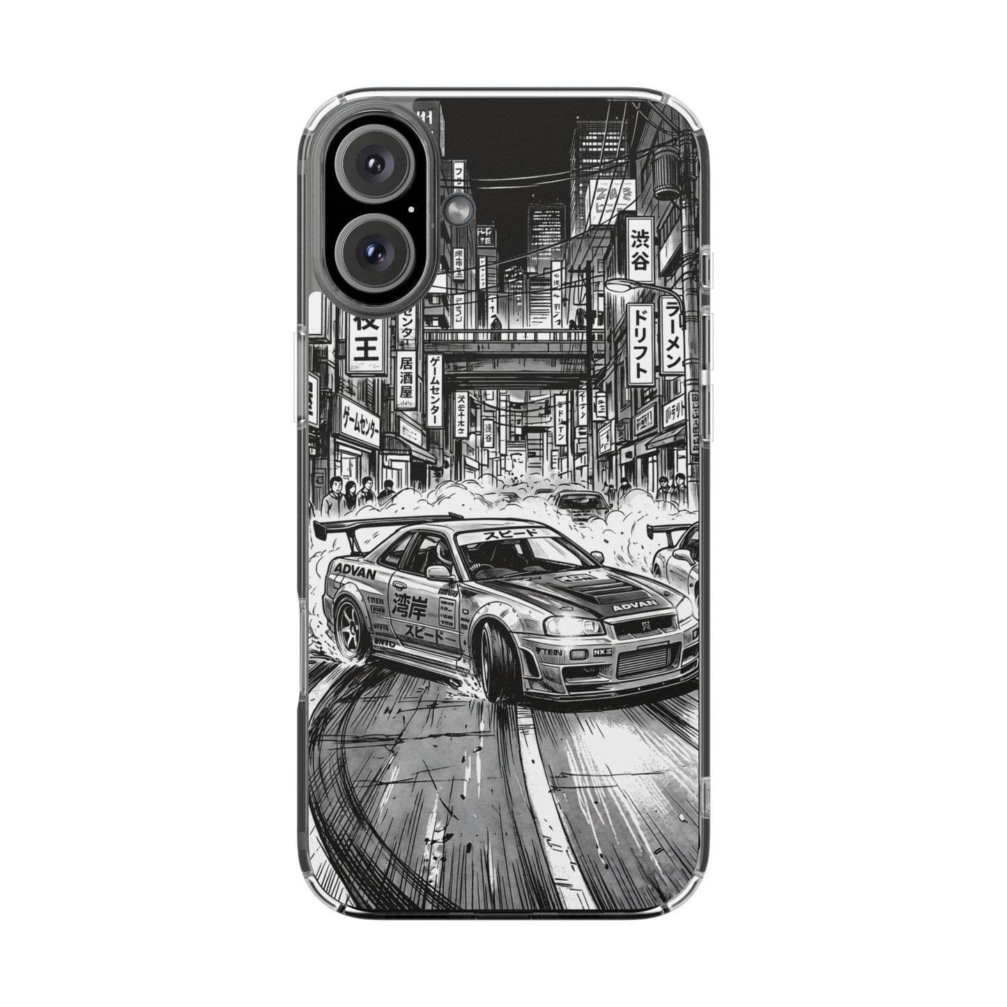 Tokyo Night Drift Manga Case - MagSafe Compatible JDM Clear Cover
