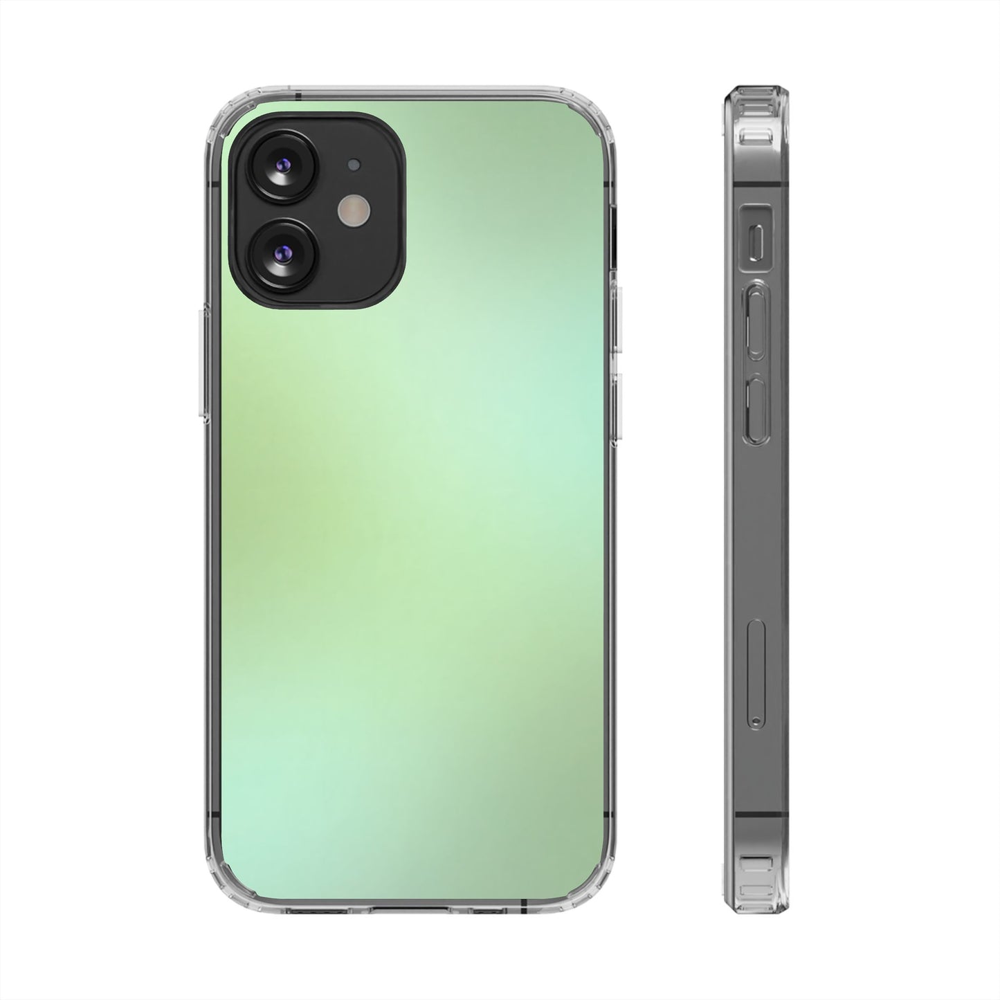 Soft Sage Aura Clear Case - MagSafe Compatible Mint Gradient Cover