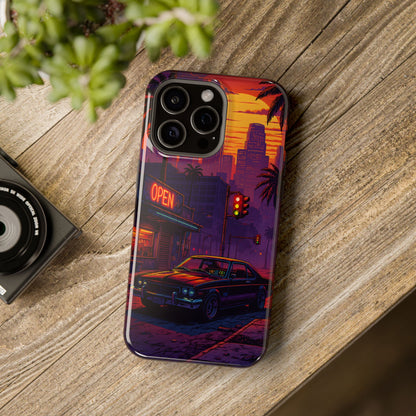 Lofi Midnight Drive: Retro Muscle Car MagSafe Case