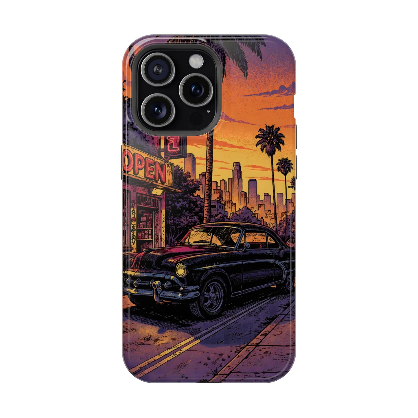 Retro Boulevard: Lofi Sunset Classic Cruiser MagSafe Case