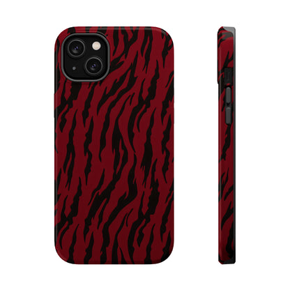 Crimson Instinct: Bold Red Tiger Print MagSafe Case