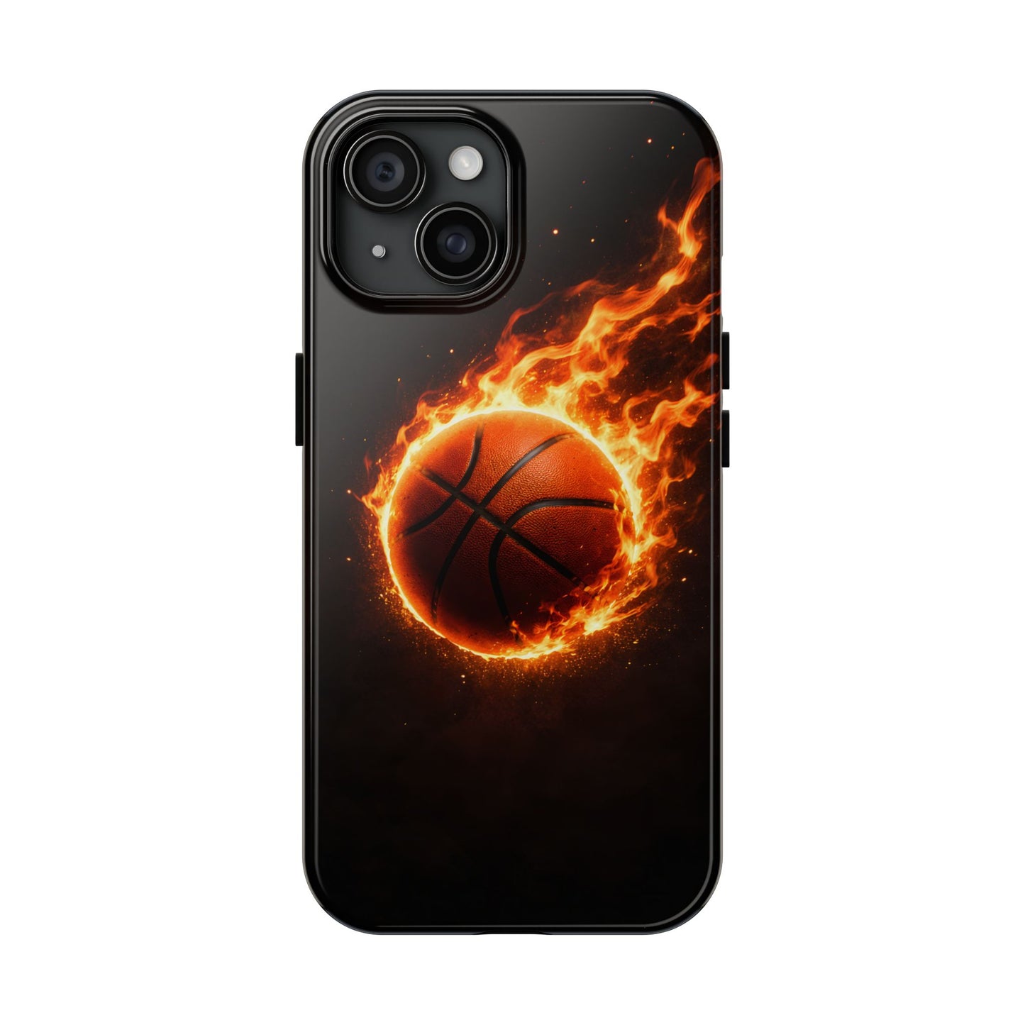 Flaming Basketball Tough Case - Fire Ball Sports Cover for iPhone & Samsung