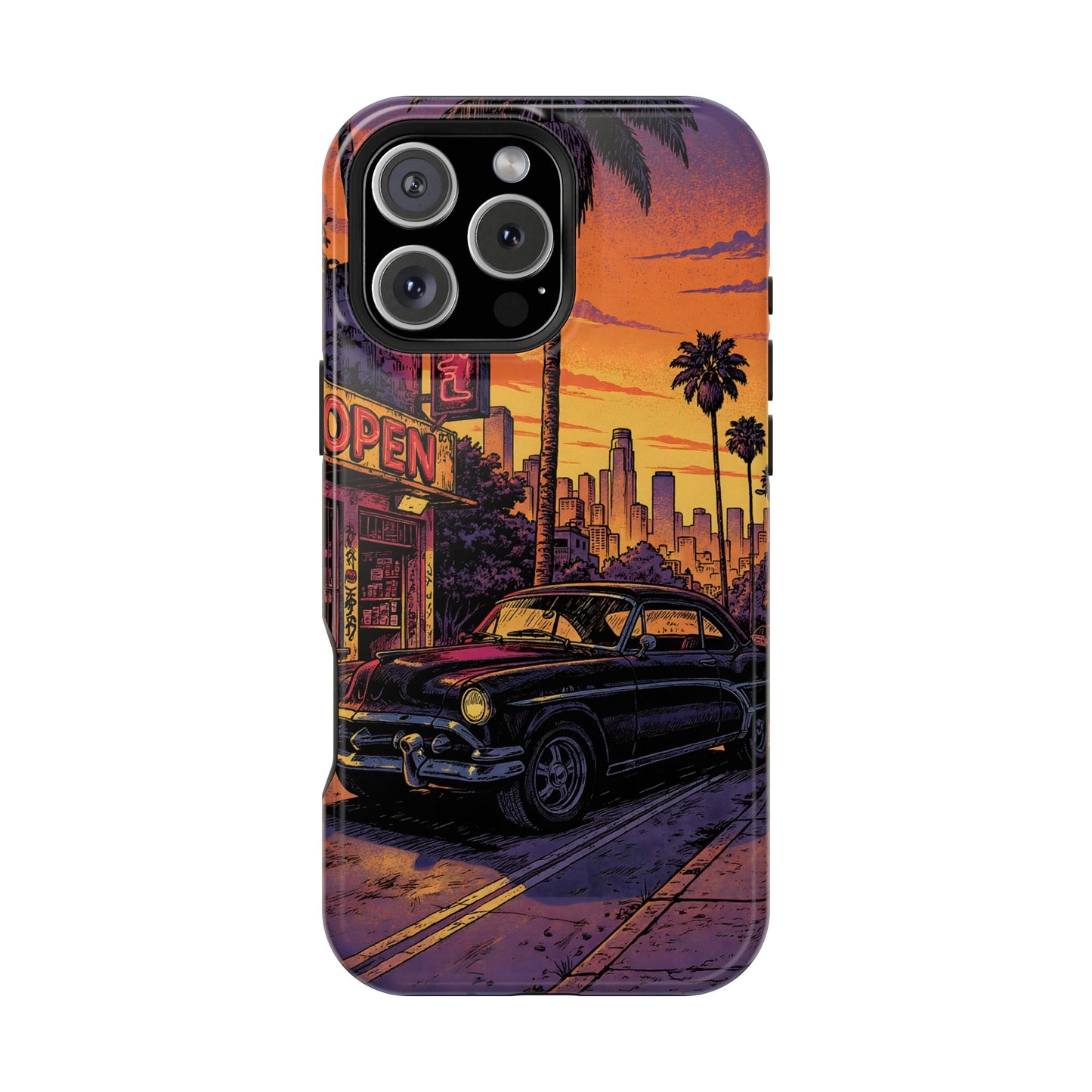Retro Boulevard: Lofi Sunset Classic Cruiser MagSafe Case