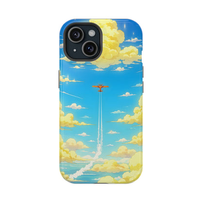 Cinematic Flight: Vintage Airplane Anime Sky MagSafe Case