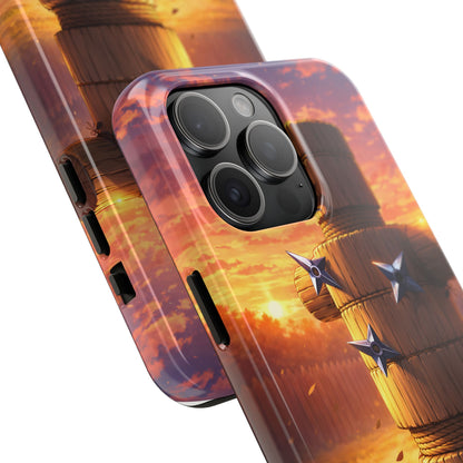 Sunset Ninja Training Tough Case - Shuriken Dojo Cover for iPhone & Samsung