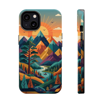 Retro Sunset Mountain Magnetic Impact Case