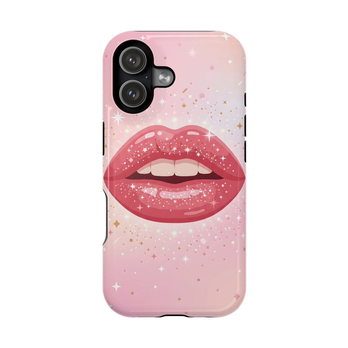 Glamorous Pink Glitter Lip Magnetic Impact Case