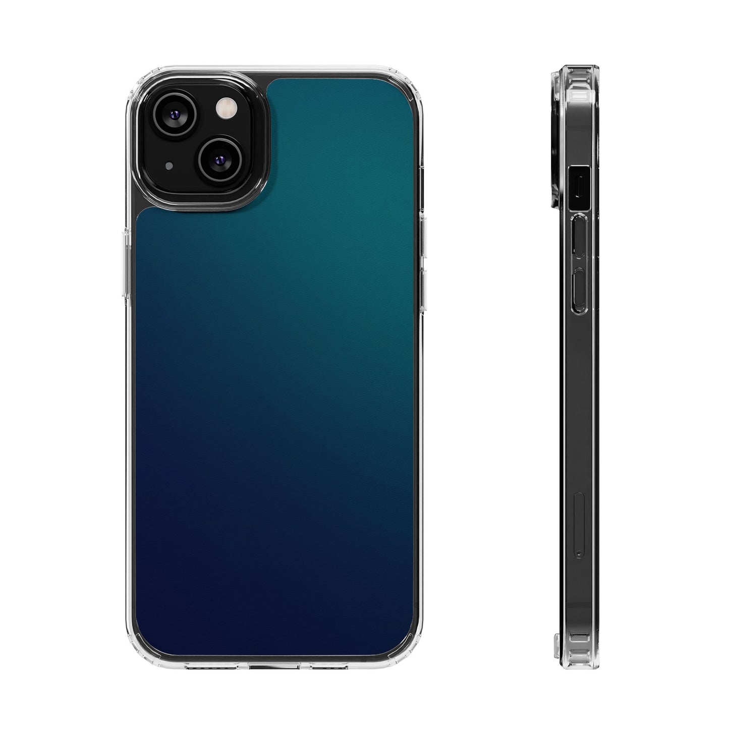 Midnight Ocean Aura Clear Case - MagSafe Compatible Deep Teal Gradient