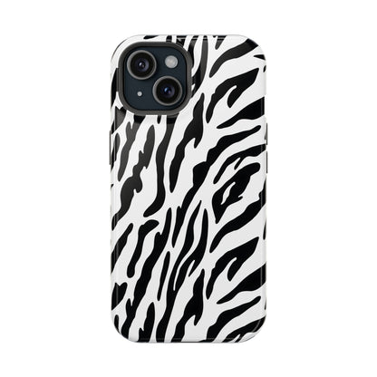 Monochrome Safari: Classic Black & White Zebra MagSafe Case