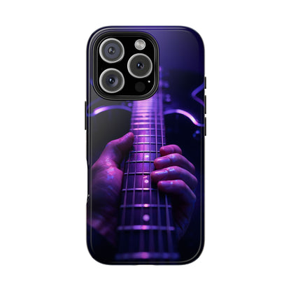 Neon Electric Guitar Tough Case - Purple Stage POV Cover for iPhone & Samsung