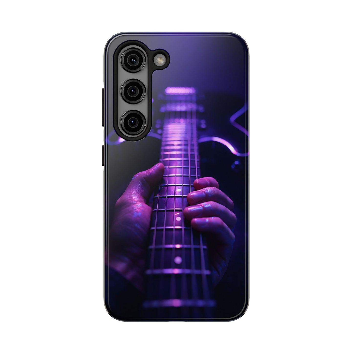 Neon Electric Guitar Tough Case - Purple Stage POV Cover for iPhone & Samsung