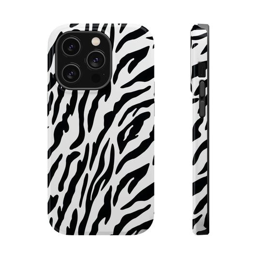 Monochrome Safari: Classic Black & White Zebra MagSafe Case