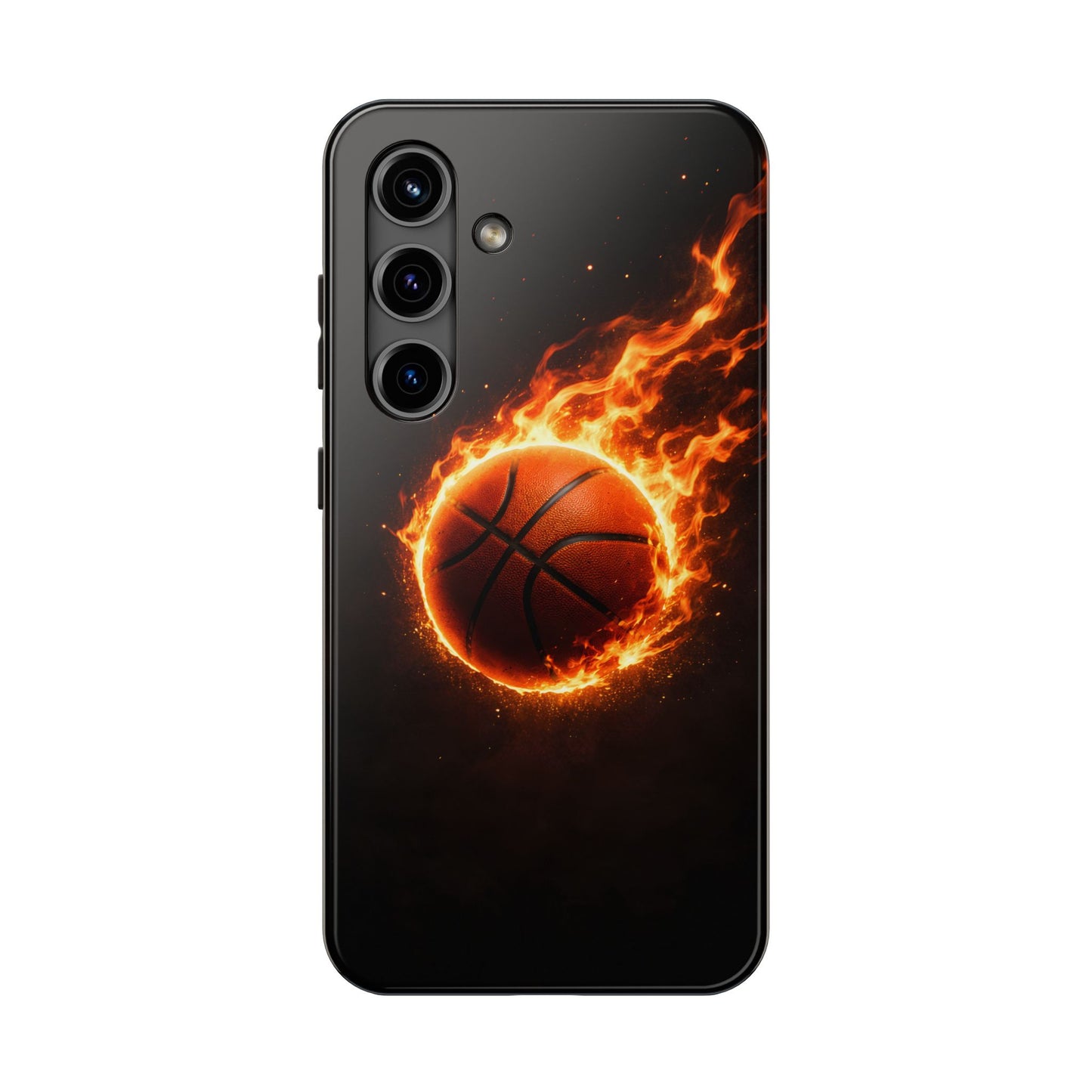 Flaming Basketball Tough Case - Fire Ball Sports Cover for iPhone & Samsung