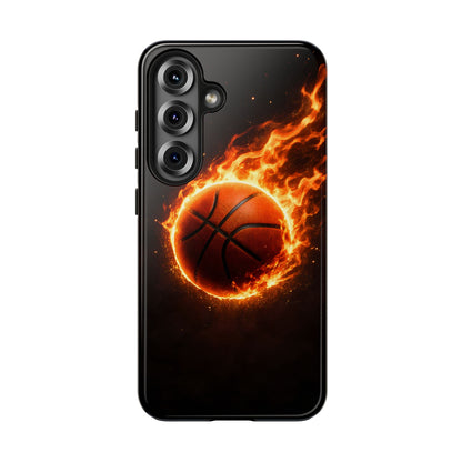 Flaming Basketball Tough Case - Fire Ball Sports Cover for iPhone & Samsung