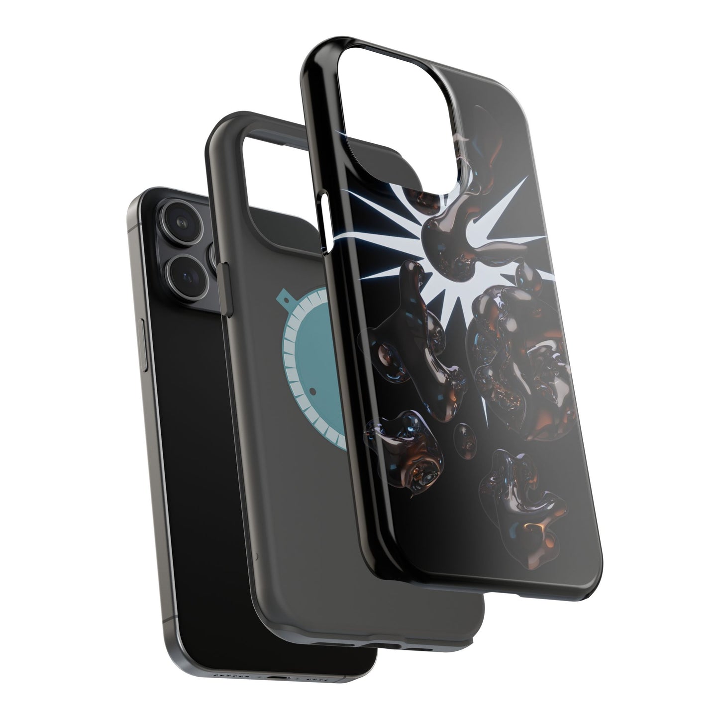 Liquid Chrome 3D Bubbles Magnetic Impact Case