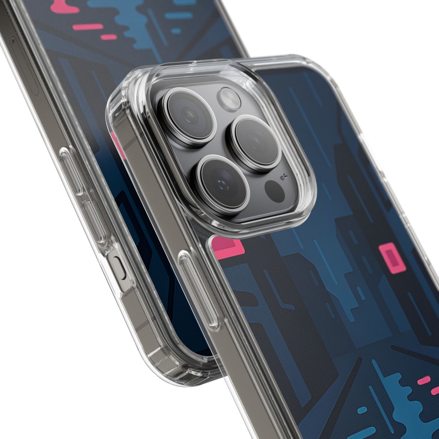 Clear Rainy Neon Street Case - Minimalist Urban Aesthetic Transparent Cover