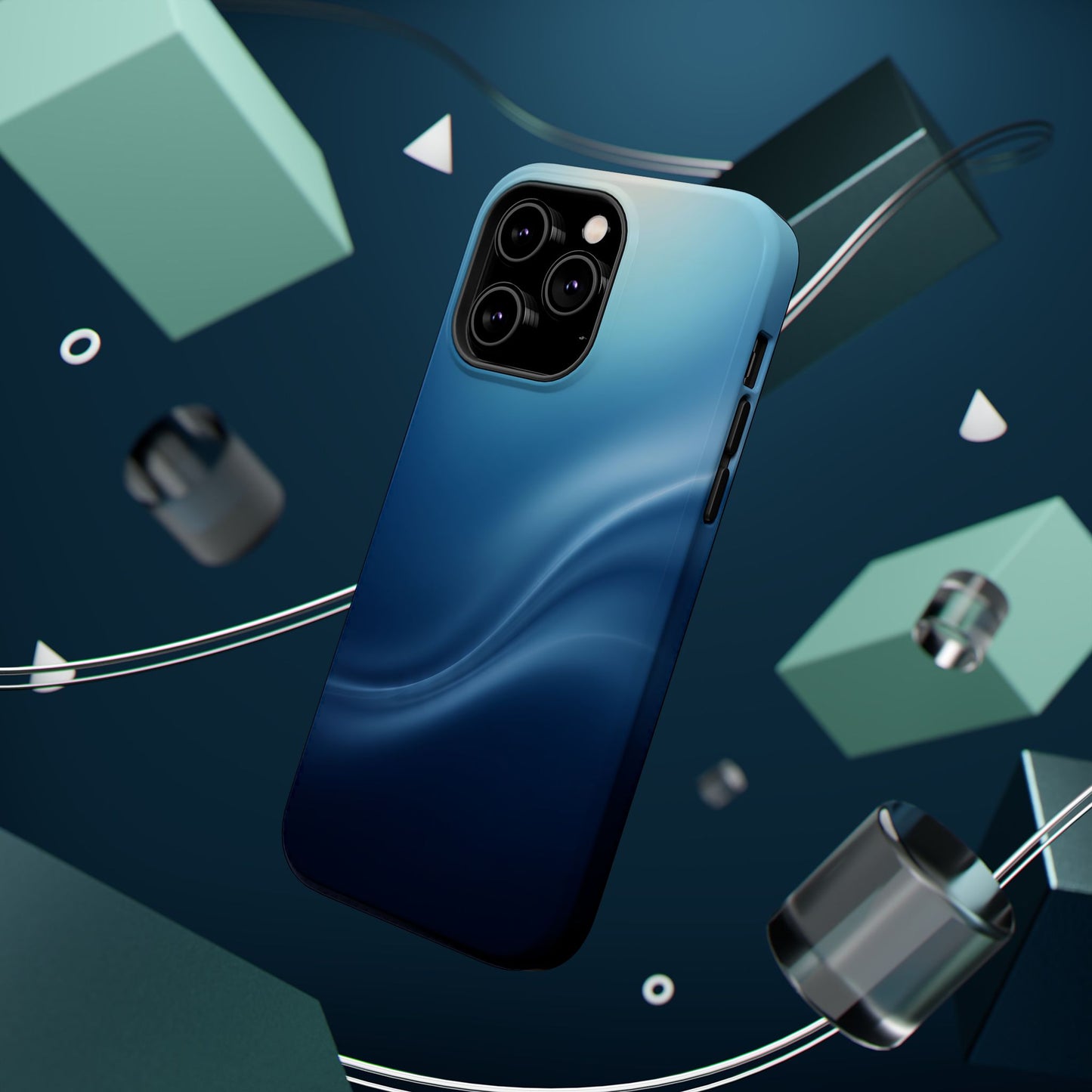 Blue Wave Abstract Magnetic Impact Case