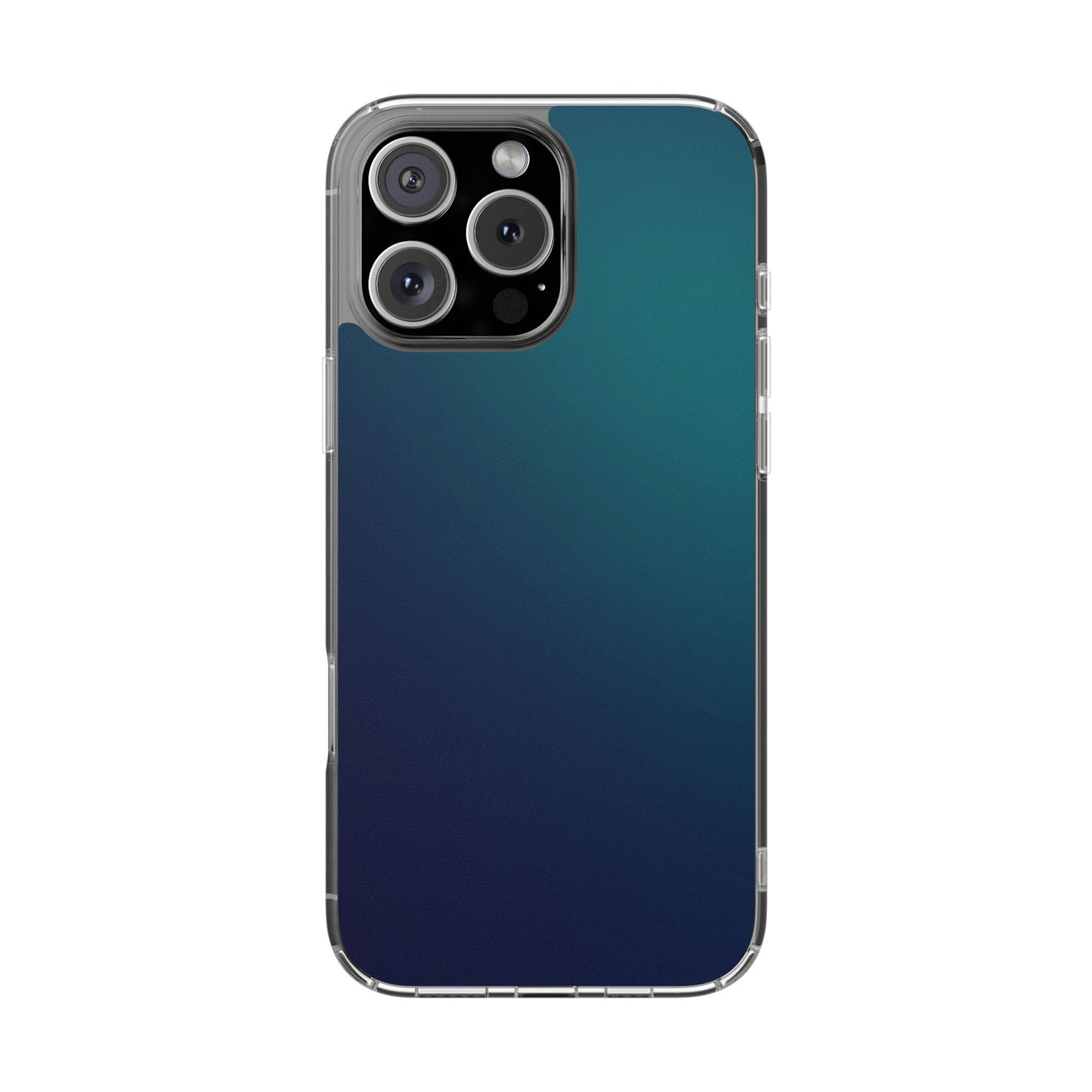 Midnight Ocean Aura Clear Case - MagSafe Compatible Deep Teal Gradient