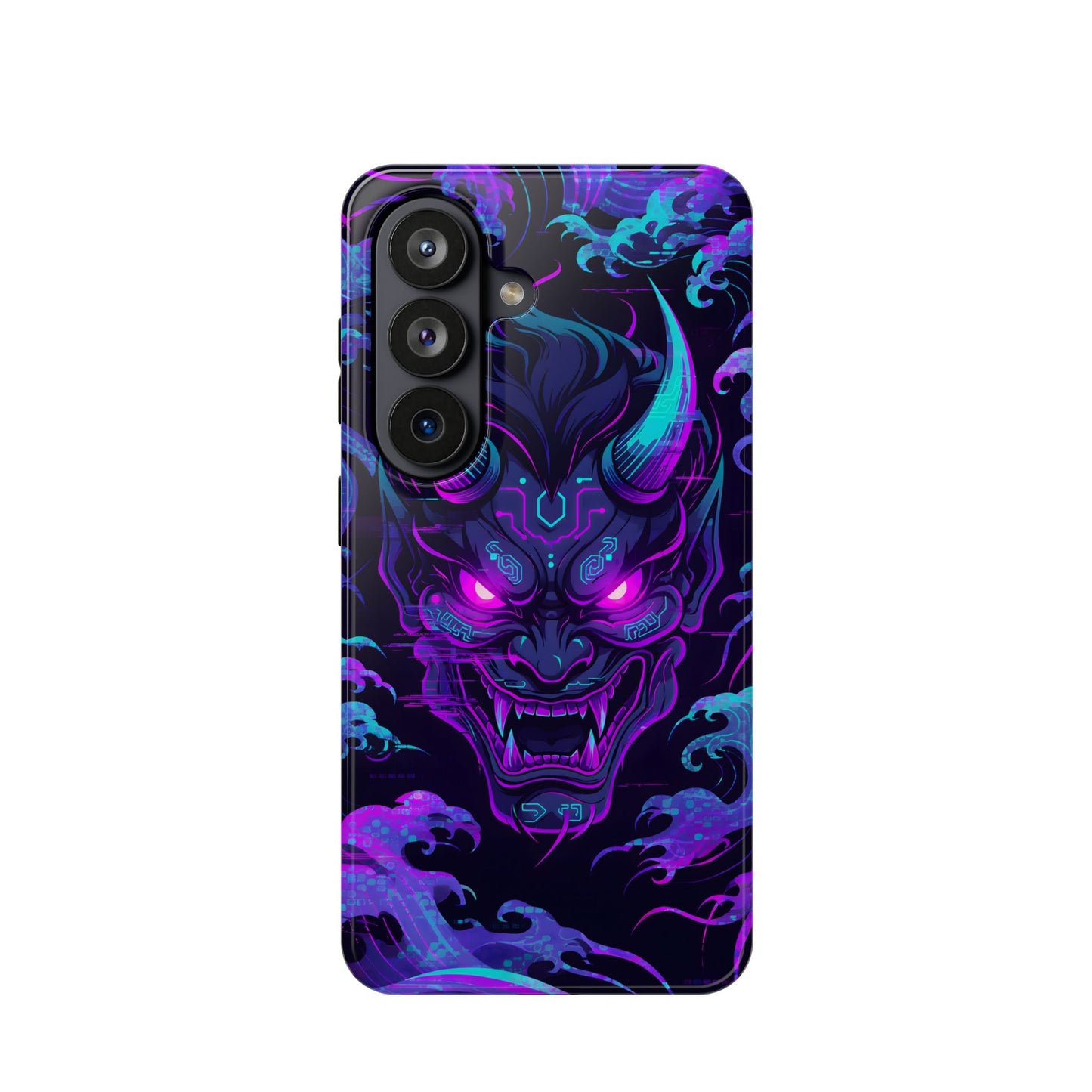 Cyber Oni: Neon Cyberpunk Japanese Mask MagSafe Case
