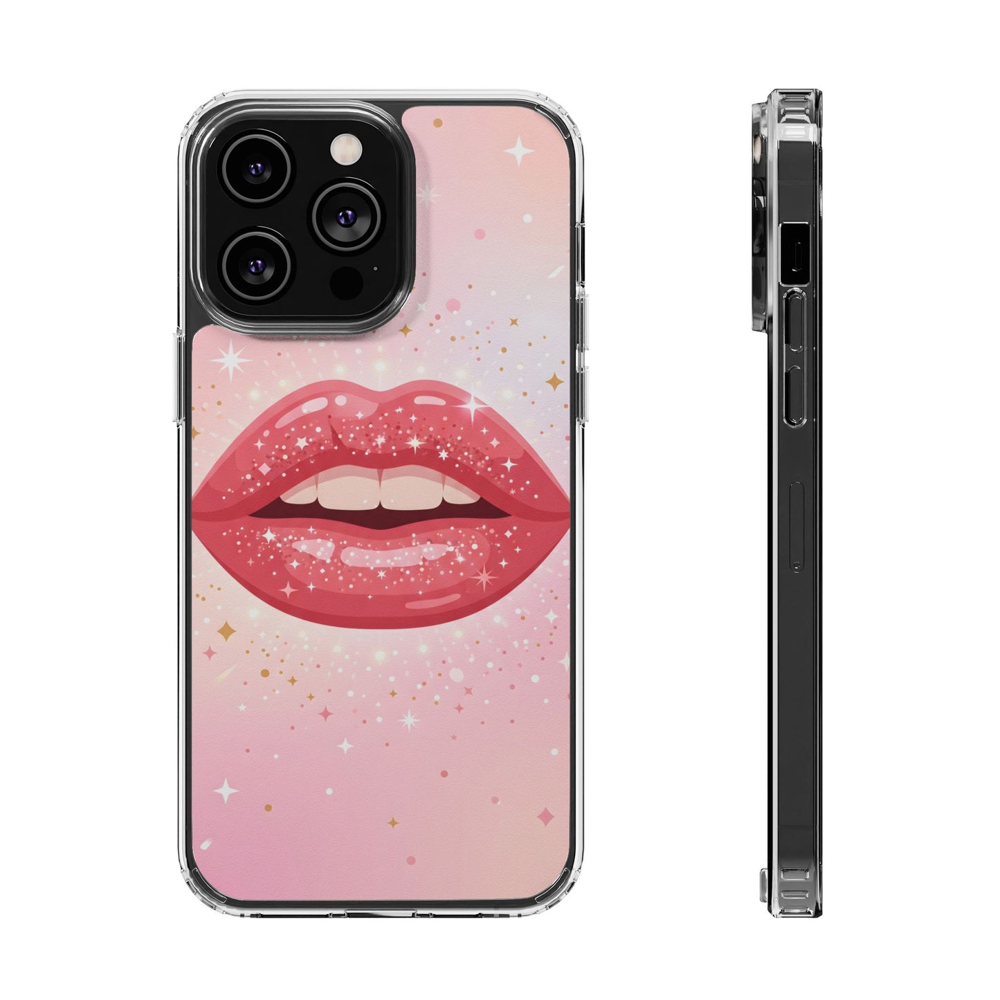 Glitter Lip Gloss Clear Case - MagSafe Compatible Y2K Aesthetic