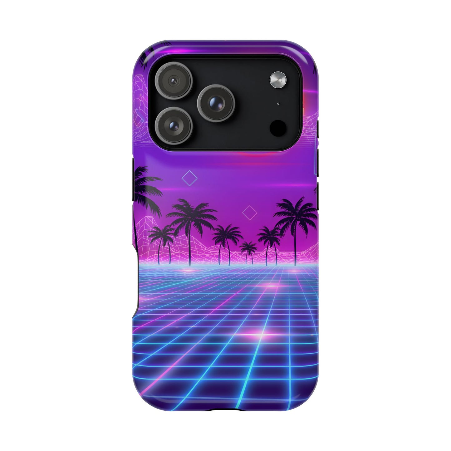 Neon Horizon: Premium Synthwave Sunset MagSafe Case