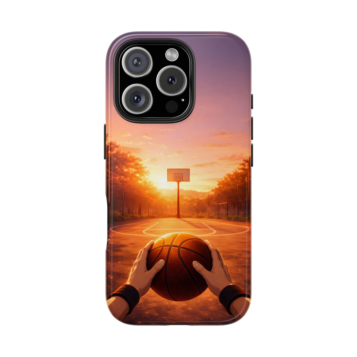 Golden Hour Court Tough Case - Immersive Basketball POV Protective Cover